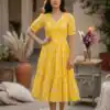 KA 1257 Mustard Muslin Silk Gingham Printed Kurti with Designer Work. Special Price ₹1519. Delivery 4-6 Working Days. Shop now. | Bollywood Kurti, Creative Kurtis, Designer Kurti, Kurti, Party Wear Kurti, Selfie Kurti