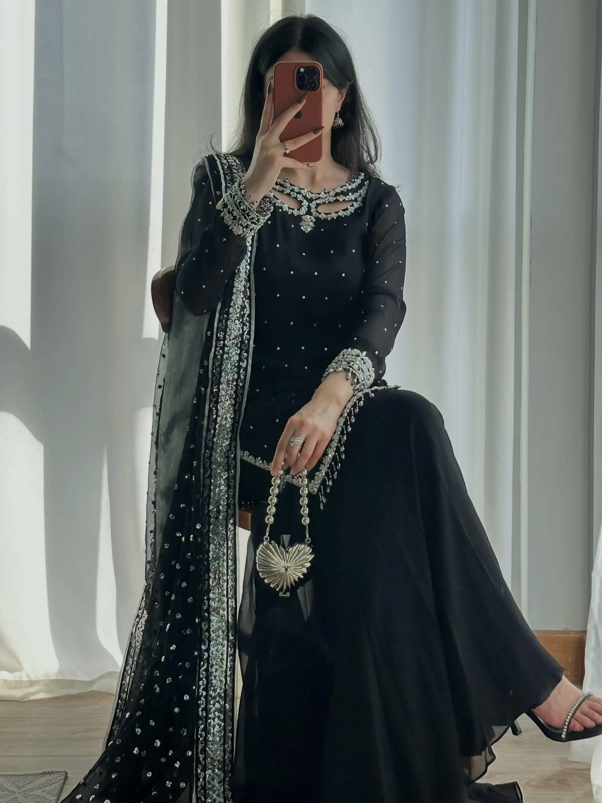 SRK 5353 Black Faux Georgette Salwar Suit Perfect for Wedding, Party, Family Gatherings, Sangeet, Housewarming – . Affordable Price ₹1949. Days | Jump Suits, Straight Suits, Casual Suits, Creative suits, Designer Suits, Palazzo Suits, Party Wear Suits, Patiala Suits, Salwar suit