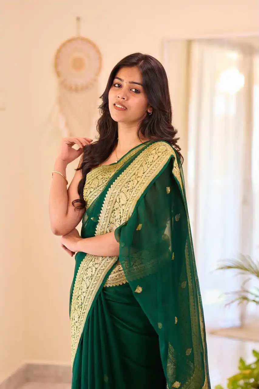 KPR 255 Green Soft Lilan Slab Saree Perfect for Wedding, Party, Lohri, Durga Puja, Pongal – . Get it for ₹1349. Delivery 4-6 Working Days. Shop now. | Bollywood Sarees, Creative Sarees, Designer Sarees, Embroidered Sarees, Ethnic Saree, Modern Digital sarees, Party Wear Sarees, Sarees
