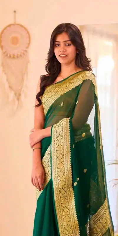 KPR 255 Green Soft Lilan Slab Saree Perfect for Wedding, Party, Lohri, Durga Puja, Pongal – . Get it for ₹1349. Delivery 4-6 Working Days. Shop now. | Bollywood Sarees, Creative Sarees, Designer Sarees, Embroidered Sarees, Ethnic Saree, Modern Digital sarees, Party Wear Sarees, Sarees