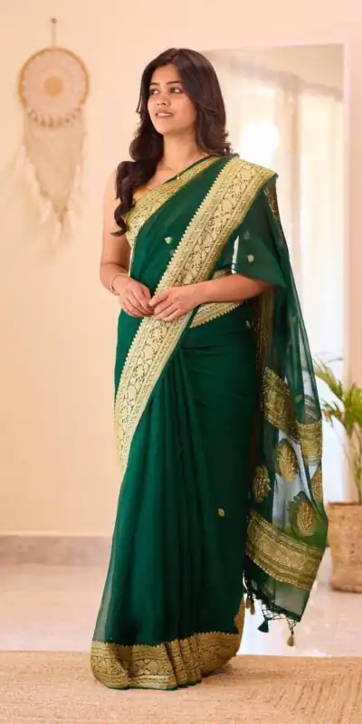 KPR 255 Green Soft Lilan Slab Saree Perfect for Wedding, Party, Lohri, Durga Puja, Pongal – . Get it for ₹1349. Delivery 4-6 Working Days. Shop now. | Bollywood Sarees, Creative Sarees, Designer Sarees, Embroidered Sarees, Ethnic Saree, Modern Digital sarees, Party Wear Sarees, Sarees