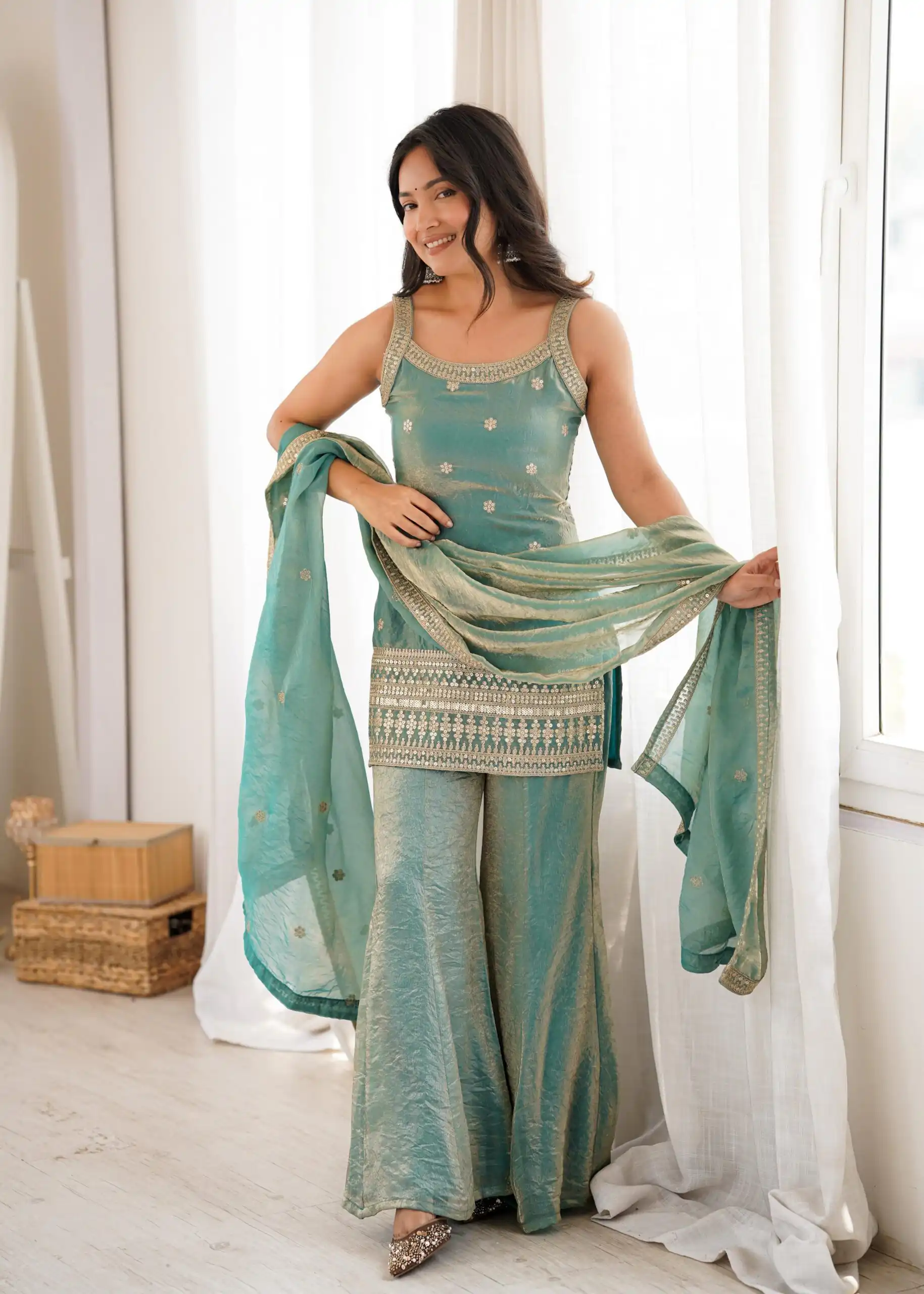 KB 302 Sea Green Fendy Silk Salwar Suit with Mirror Work & Embroidery Work. Best Price ₹2049. Delivery 4-6 Working Days. Shop now. | Jump Suits, Straight Suits, Casual Suits, Creative suits, Designer Suits, Palazzo Suits, Party Wear Suits, Patiala Suits, Salwar suit