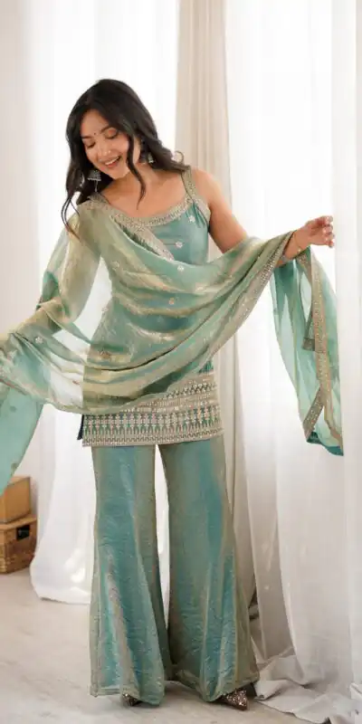 KB 302 Sea Green Fendy Silk Salwar Suit with Mirror Work & Embroidery Work. Best Price ₹2049. Delivery 4-6 Working Days. Shop now. | Jump Suits, Straight Suits, Casual Suits, Creative suits, Designer Suits, Palazzo Suits, Party Wear Suits, Patiala Suits, Salwar suit