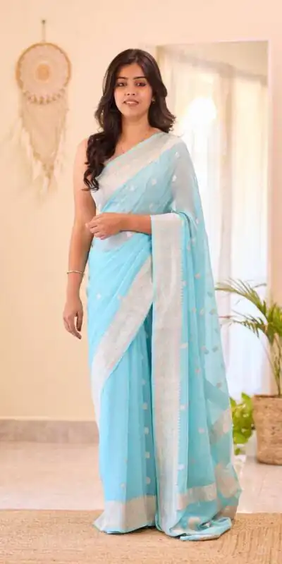 KPR 255 Sky Blue Soft Lilan Slab Saree Perfect for Wedding, Party, Lohri, Durga Puja, Pongal – . Get it for ₹1349. Delivery 4-6 Working Days. Shop now. | Bollywood Sarees, Creative Sarees, Designer Sarees, Embroidered Sarees, Ethnic Saree, Modern Digital sarees, Party Wear Sarees, Sarees