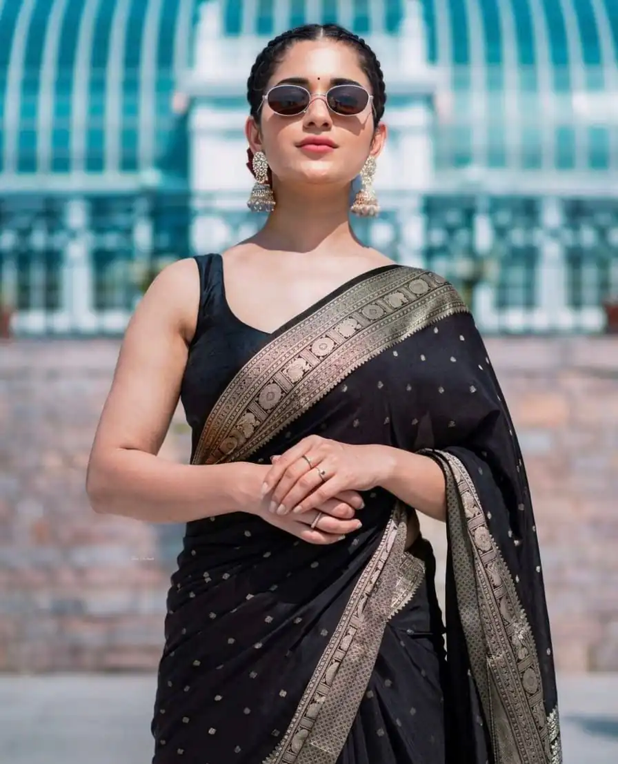 KP 303 Black in Soft Lichi Silk Jacquard Work Designer Work Saree . Exclusive Offer ₹1349. Delivery 4-6 Working Days. Shop now. | Bollywood Sarees, Creative Sarees, Designer Sarees, Embroidered Sarees, Ethnic Saree, Modern Digital sarees, Party Wear Sarees, Sarees