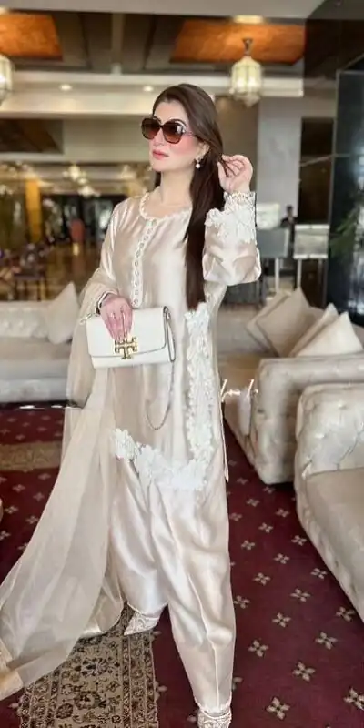 ST 213 Cream Color Natural Crep Salwar Suit with Embroidery Work. Wedding, Party, Festive, Best Price ₹1899. Delivery 4-6 Working Days. Shop now. | Jump Suits, Straight Suits, Casual Suits, Creative suits, Designer Suits, Palazzo Suits, Party Wear Suits, Patiala Suits, Salwar suit