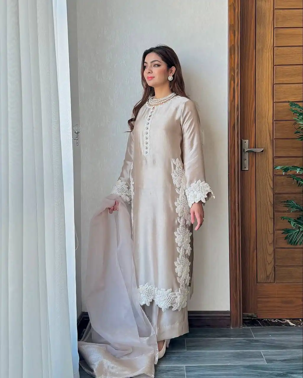 ST 213 Cream Color Natural Crep Salwar Suit with Embroidery Work. Wedding, Party, Festive, Best Price ₹1899. Delivery 4-6 Working Days. Shop now. | Jump Suits, Straight Suits, Casual Suits, Creative suits, Designer Suits, Palazzo Suits, Party Wear Suits, Patiala Suits, Salwar suit
