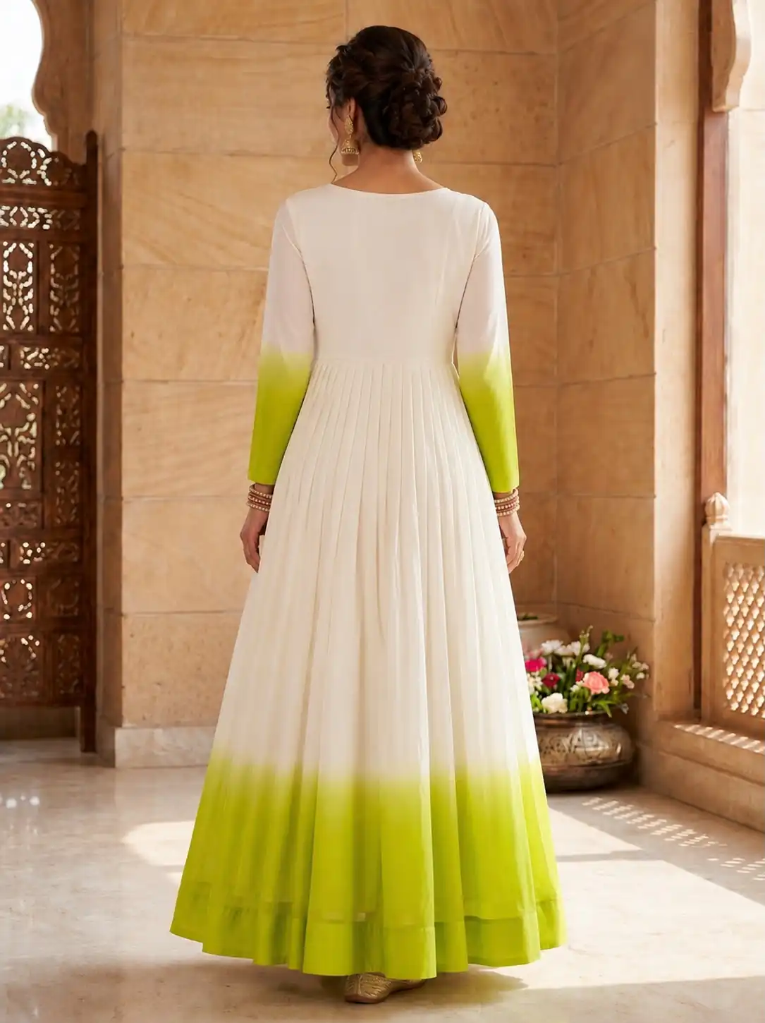 KA 1263 Green |Star Georgette Gown with Thread Embroidery & Embroidery Work. Special Price ₹1669. Delivery 4-6 Working Days. Shop now. | Bollywood Gowns, Creative Gowns, Designer Gowns, Embroidered Gowns, Gowns, Party Wear Gowns