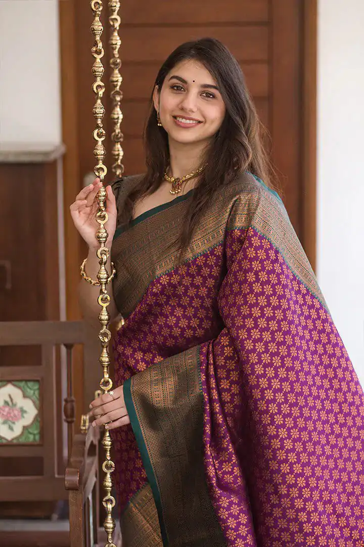KPR 220 Maroon Soft Lichi Silk Saree Perfect for Wedding, Party, Reception, Diwali, Ethnic Day – . Affordable Price ₹1449. Delivery 4-6 Working Days. | Bollywood Sarees, Creative Sarees, Designer Sarees, Embroidered Sarees, Ethnic Saree, Modern Digital sarees, Party Wear Sarees, Sarees