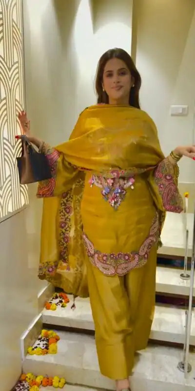 SRK 5348 Mustered Color Georgette Mirror Embroidery Work Salwar Suit . Best Price ₹2399. Delivery 4-6 Working Days. Shop now. | Jump Suits, Straight Suits, Casual Suits, Creative suits, Designer Suits, Palazzo Suits, Party Wear Suits, Patiala Suits, Salwar suit
