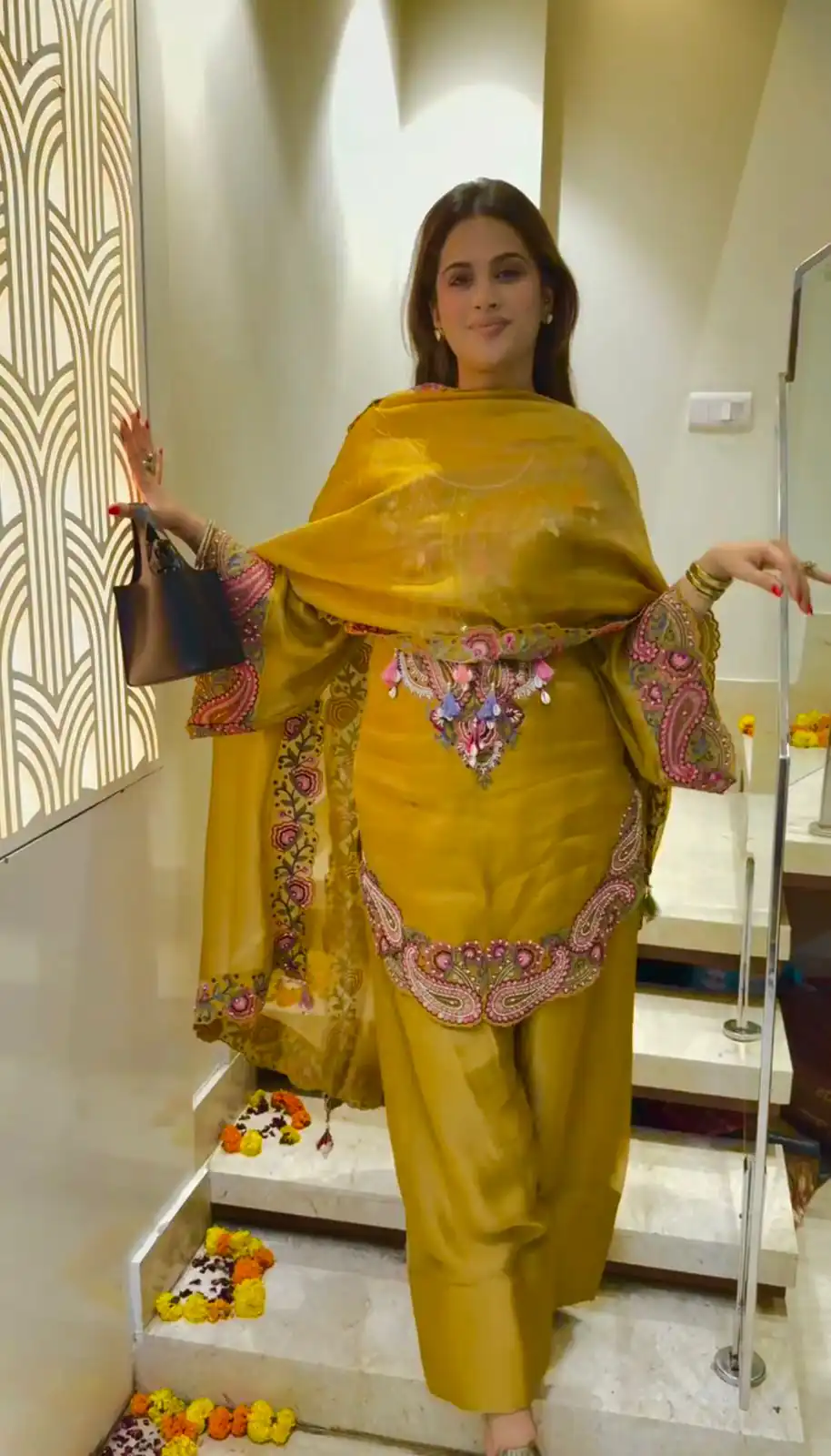 SRK 5348 Mustered Color Georgette Mirror Embroidery Work Salwar Suit . Best Price ₹2399. Delivery 4-6 Working Days. Shop now. | Jump Suits, Straight Suits, Casual Suits, Creative suits, Designer Suits, Palazzo Suits, Party Wear Suits, Patiala Suits, Salwar suit