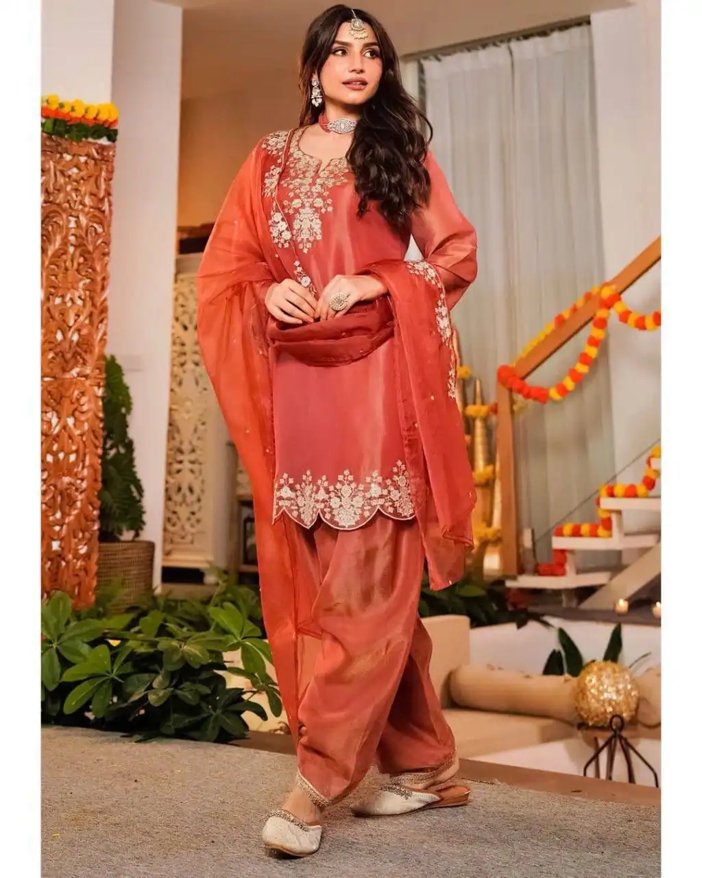 DC 116 Orange Fandy Satin Salwar Suit with Embroidery Work & Lace Work. Exclusive Offer ₹1999. Delivery 4-6 Working Days. Shop now. | Jump Suits, Straight Suits, Casual Suits, Creative suits, Designer Suits, Palazzo Suits, Party Wear Suits, Patiala Suits, Salwar suit