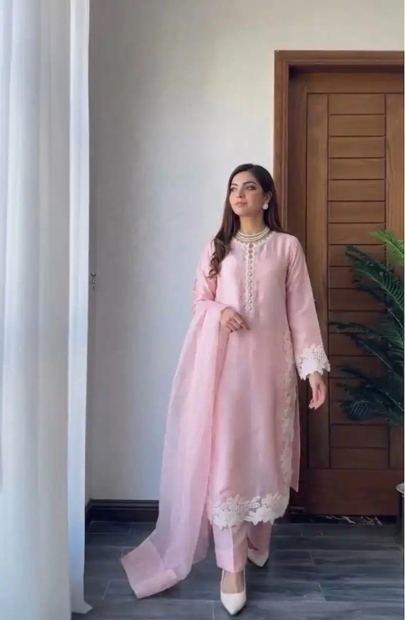 ST 213 Pink Color Natural Crep Salwar Suit with Embroidery Work. Wedding, Party, Festive, Best Price ₹1899. Delivery 4-6 Working Days. Shop now. | Jump Suits, Straight Suits, Casual Suits, Creative suits, Designer Suits, Palazzo Suits, Party Wear Suits, Patiala Suits, Salwar suit