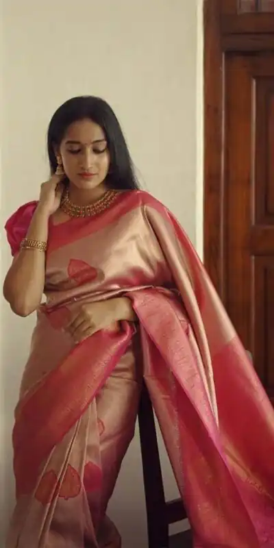 KP 5025 Pink in Soft Lichi Silk Jacquard Work Designer Work Saree . Exclusive Offer ₹1449. Delivery 4-6 Working Days. Shop now. | Bollywood Sarees, Creative Sarees, Designer Sarees, Embroidered Sarees, Ethnic Saree, Modern Digital sarees, Party Wear Sarees, Sarees