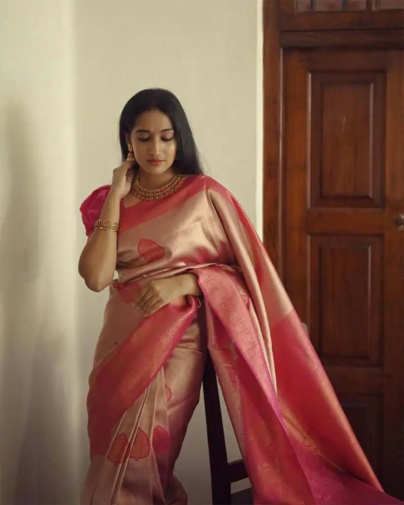 KP 5025 Pink in Soft Lichi Silk Jacquard Work Designer Work Saree . Exclusive Offer ₹1449. Delivery 4-6 Working Days. Shop now. | Bollywood Sarees, Creative Sarees, Designer Sarees, Embroidered Sarees, Ethnic Saree, Modern Digital sarees, Party Wear Sarees, Sarees