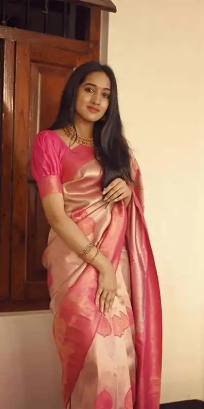 KP 5025 Pink in Soft Lichi Silk Jacquard Work Designer Work Saree . Exclusive Offer ₹1449. Delivery 4-6 Working Days. Shop now. | Bollywood Sarees, Creative Sarees, Designer Sarees, Embroidered Sarees, Ethnic Saree, Modern Digital sarees, Party Wear Sarees, Sarees