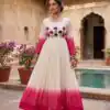 KA 1263 Pink |Star Georgette Gown with Thread Embroidery & Embroidery Work. Special Price ₹1669. Delivery 4-6 Working Days. Shop now. | Bollywood Gowns, Creative Gowns, Designer Gowns, Embroidered Gowns, Gowns, Party Wear Gowns