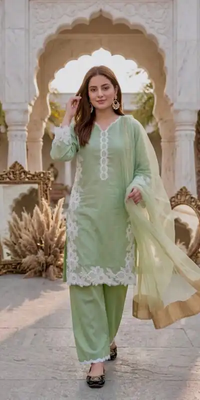 ST 213 Pista Color Natural Crep Salwar Suit with Embroidery Work. Wedding, Party, Festive, Best Price ₹1899. Delivery 4-6 Working Days. Shop now. | Jump Suits, Straight Suits, Casual Suits, Creative suits, Designer Suits, Palazzo Suits, Party Wear Suits, Patiala Suits, Salwar suit