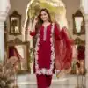 ST 213 Red Color Natural Crep Salwar Suit with Embroidery Work. Wedding, Party, Festive, Best Price ₹1899. Delivery 4-6 Working Days. Shop now. | Jump Suits, Straight Suits, Casual Suits, Creative suits, Designer Suits, Palazzo Suits, Party Wear Suits, Patiala Suits, Salwar suit