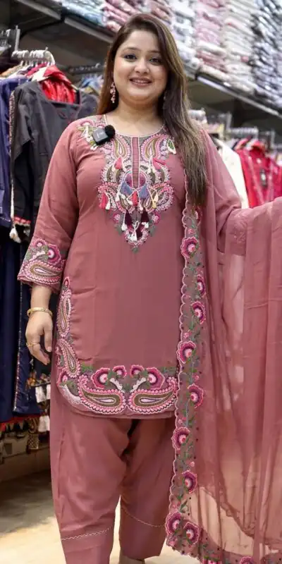 SRK 5348 Rust Color Georgette Mirror Embroidery Work Salwar Suit . Best Price ₹2399. Delivery 4-6 Working Days. Shop now. | Jump Suits, Straight Suits, Casual Suits, Creative suits, Designer Suits, Palazzo Suits, Party Wear Suits, Patiala Suits, Salwar suit