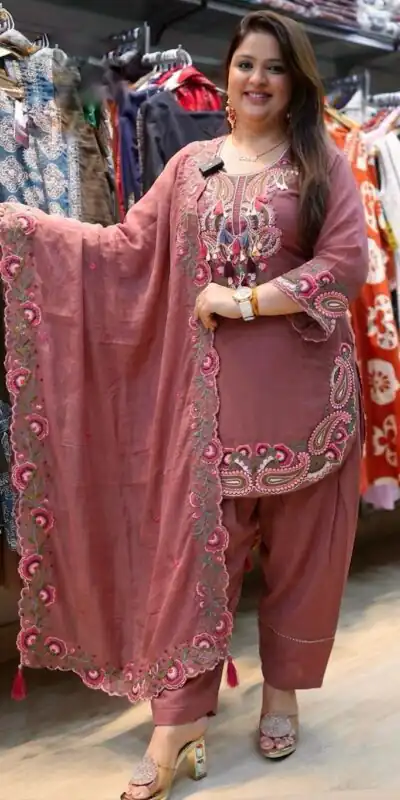 SRK 5348 Rust Color Georgette Mirror Embroidery Work Salwar Suit . Best Price ₹2399. Delivery 4-6 Working Days. Shop now. | Jump Suits, Straight Suits, Casual Suits, Creative suits, Designer Suits, Palazzo Suits, Party Wear Suits, Patiala Suits, Salwar suit