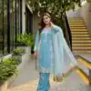 ST 213 Sky Blue Color Natural Crep Salwar Suit with Embroidery Work. Wedding, Party, Festive, Best Price ₹1899. Delivery 4-6 Working Days. Shop now. | Jump Suits, Straight Suits, Casual Suits, Creative suits, Designer Suits, Palazzo Suits, Party Wear Suits, Patiala Suits, Salwar suit