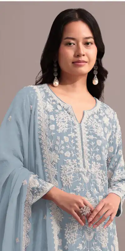FC 703 Blue in Georgette Embroidery Work & Lace Work Salwar Suit . Festive Deal ₹2549. Delivery 4-6 Working Days. Shop now. | Jump Suits, Straight Suits, Casual Suits, Creative suits, Designer Suits, Palazzo Suits, Party Wear Suits, Patiala Suits, Salwar suit