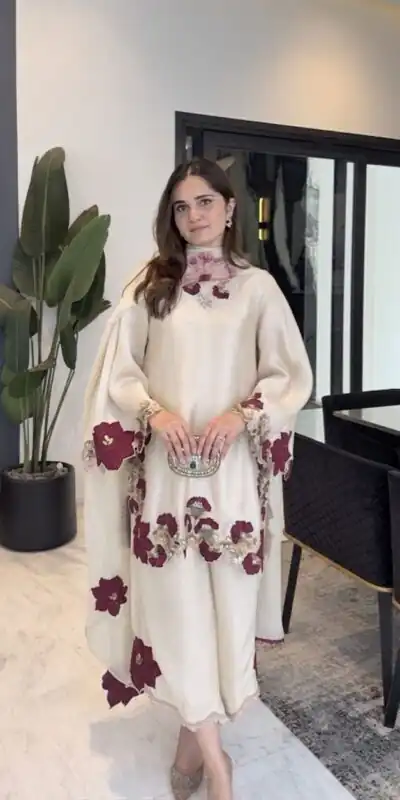 ZSR 3171 Cream Color Roman Silk Salwar Suit with Embroidery Work. Available at ₹2449 only. Delivery 4-6 Working Days. Shop now. | Jump Suits, Straight Suits, Casual Suits, Creative suits, Designer Suits, Palazzo Suits, Party Wear Suits, Patiala Suits, Salwar suit