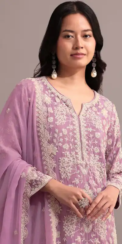 FC 703 Onion in Georgette Embroidery Work & Lace Work Salwar Suit . Festive Deal ₹2549. Delivery 4-6 Working Days. Shop now. | Jump Suits, Straight Suits, Casual Suits, Creative suits, Designer Suits, Palazzo Suits, Party Wear Suits, Patiala Suits, Salwar suit