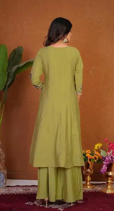DIVA 152 Pista Color Roman Silk Salwar Suit with Embroidery Work. Available at ₹2399 only. Delivery 4-6 Working Days. Shop now. | Jump Suits, Straight Suits, Casual Suits, Creative suits, Designer Suits, Palazzo Suits, Party Wear Suits, Patiala Suits, Salwar suit