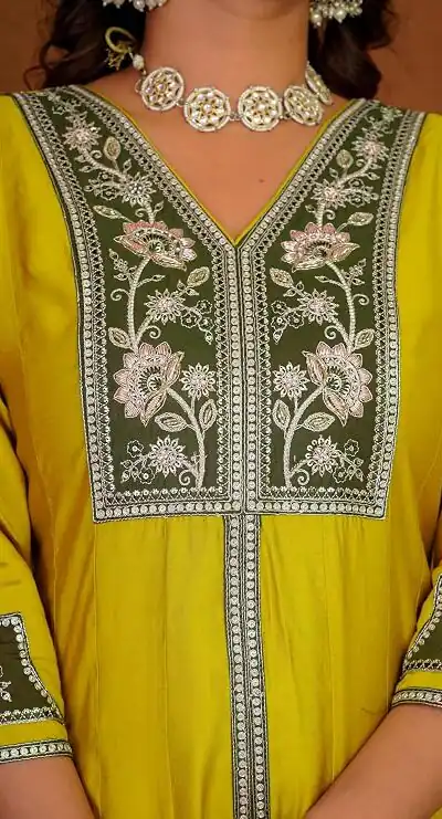 DIVA 152 Yellow Color Roman Silk Salwar Suit with Embroidery Work. Available at ₹2399 only. Delivery 4-6 Working Days. Shop now. | Jump Suits, Straight Suits, Casual Suits, Creative suits, Designer Suits, Palazzo Suits, Party Wear Suits, Patiala Suits, Salwar suit
