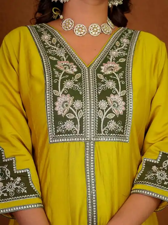 DIVA 152 Yellow Color Roman Silk Salwar Suit with Embroidery Work. Available at ₹2399 only. Delivery 4-6 Working Days. Shop now. | Jump Suits, Straight Suits, Casual Suits, Creative suits, Designer Suits, Palazzo Suits, Party Wear Suits, Patiala Suits, Salwar suit