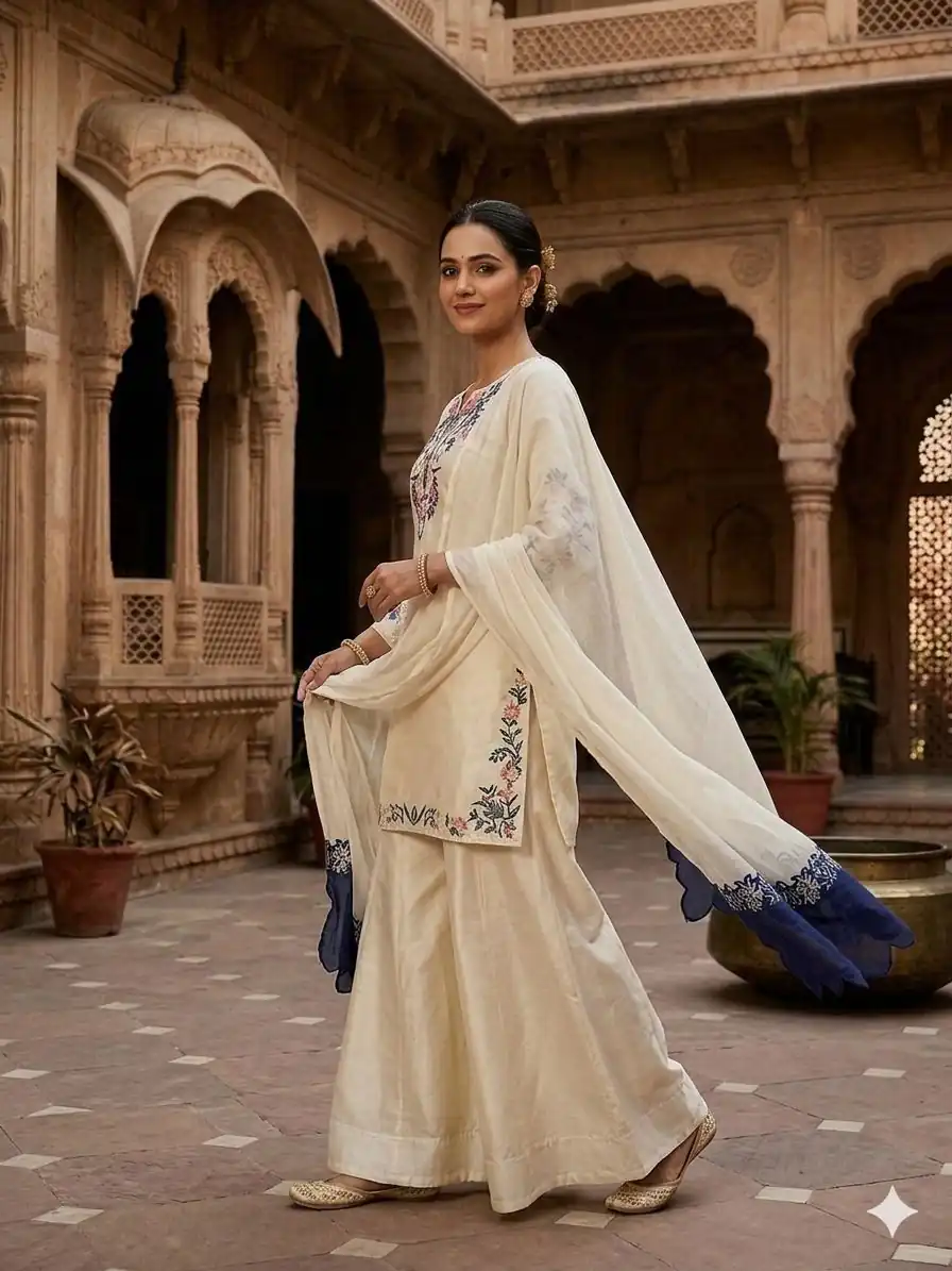 LG 2113 Off Whit eCrape Silk with Embroidery Work Salwar Suit . Introductory Price ₹2049. Delivery 4-6 Working Days. Shop now. | Jump Suits, Straight Suits, Casual Suits, Creative suits, Designer Suits, Palazzo Suits, Party Wear Suits, Patiala Suits, Salwar suit