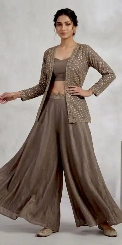 LG 2112 Brown Chinon Salwar Suit Perfect for Wedding, Party, Lohri, Eid, Holi – . Affordable Price ₹1049. Delivery 4-6 Working Days. Shop now. | Jump Suits, Straight Suits, Casual Suits, Creative suits, Designer Suits, Palazzo Suits, Party Wear Suits, Patiala Suits, Salwar suit