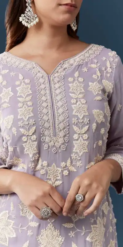 FC 727 Lavender Chiffon Georgette Salwar Suit. Perfect for Wedding, Party, Baby Shower, Pooja, Temple Visit – Grab it for ₹2599. Delivery 4-6 Work | Jump Suits, Straight Suits, Casual Suits, Creative suits, Designer Suits, Palazzo Suits, Party Wear Suits, Patiala Suits, Salwar suit