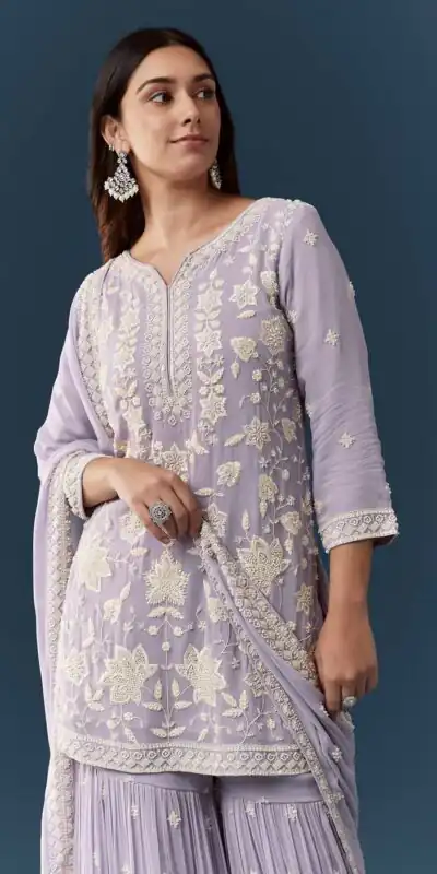 FC 727 Lavender Chiffon Georgette Salwar Suit. Perfect for Wedding, Party, Baby Shower, Pooja, Temple Visit – Grab it for ₹2599. Delivery 4-6 Work | Jump Suits, Straight Suits, Casual Suits, Creative suits, Designer Suits, Palazzo Suits, Party Wear Suits, Patiala Suits, Salwar suit