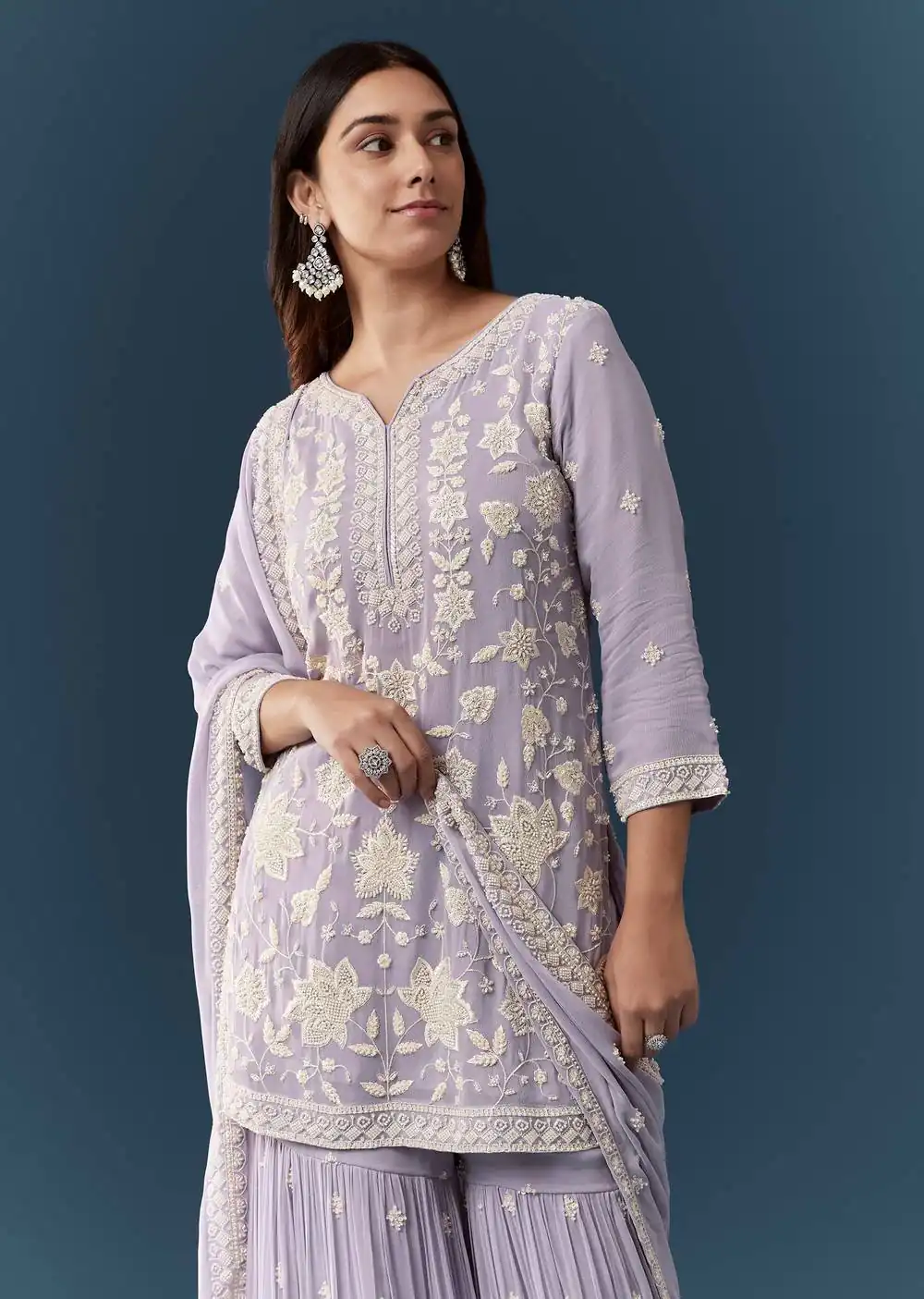 FC 727 Lavender Chiffon Georgette Salwar Suit. Perfect for Wedding, Party, Baby Shower, Pooja, Temple Visit – Grab it for ₹2599. Delivery 4-6 Work | Jump Suits, Straight Suits, Casual Suits, Creative suits, Designer Suits, Palazzo Suits, Party Wear Suits, Patiala Suits, Salwar suit
