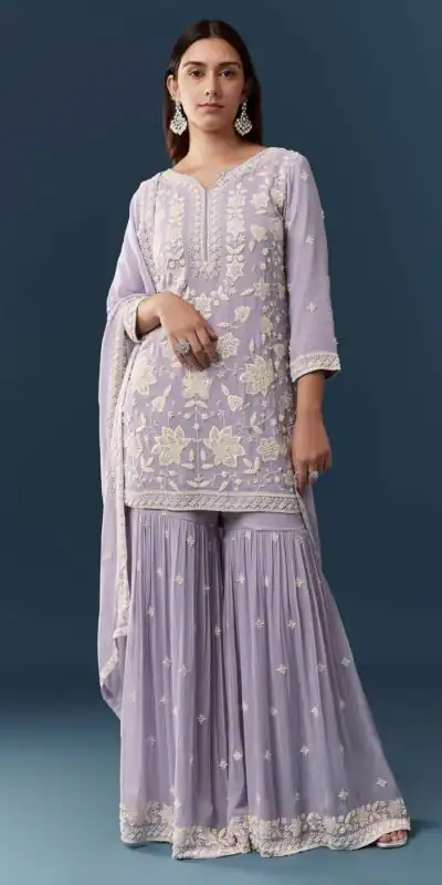 FC 727 Lavender Chiffon Georgette Salwar Suit. Perfect for Wedding, Party, Baby Shower, Pooja, Temple Visit – Grab it for ₹2599. Delivery 4-6 Work | Jump Suits, Straight Suits, Casual Suits, Creative suits, Designer Suits, Palazzo Suits, Party Wear Suits, Patiala Suits, Salwar suit