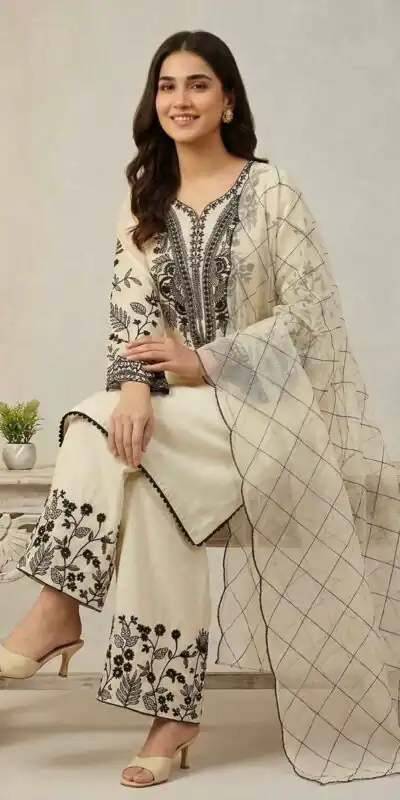 LG 2101 Off White Color Mal Cotton Embroidery Work Salwar Suit . Wedding, Party, Festive, Events, Get it for ₹2099. Delivery 4-6 Working Days. Shop now. | Jump Suits, Straight Suits, Casual Suits, Creative suits, Designer Suits, Palazzo Suits, Party Wear Suits, Patiala Suits, Salwar suit