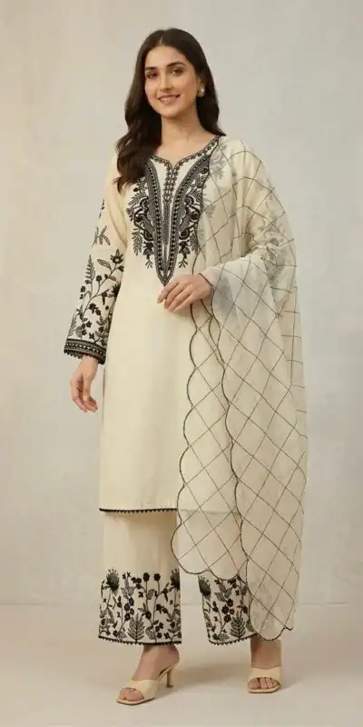 LG 2101 Off White Color Mal Cotton Embroidery Work Salwar Suit . Wedding, Party, Festive, Events, Get it for ₹2099. Delivery 4-6 Working Days. Shop now. | Jump Suits, Straight Suits, Casual Suits, Creative suits, Designer Suits, Palazzo Suits, Party Wear Suits, Patiala Suits, Salwar suit