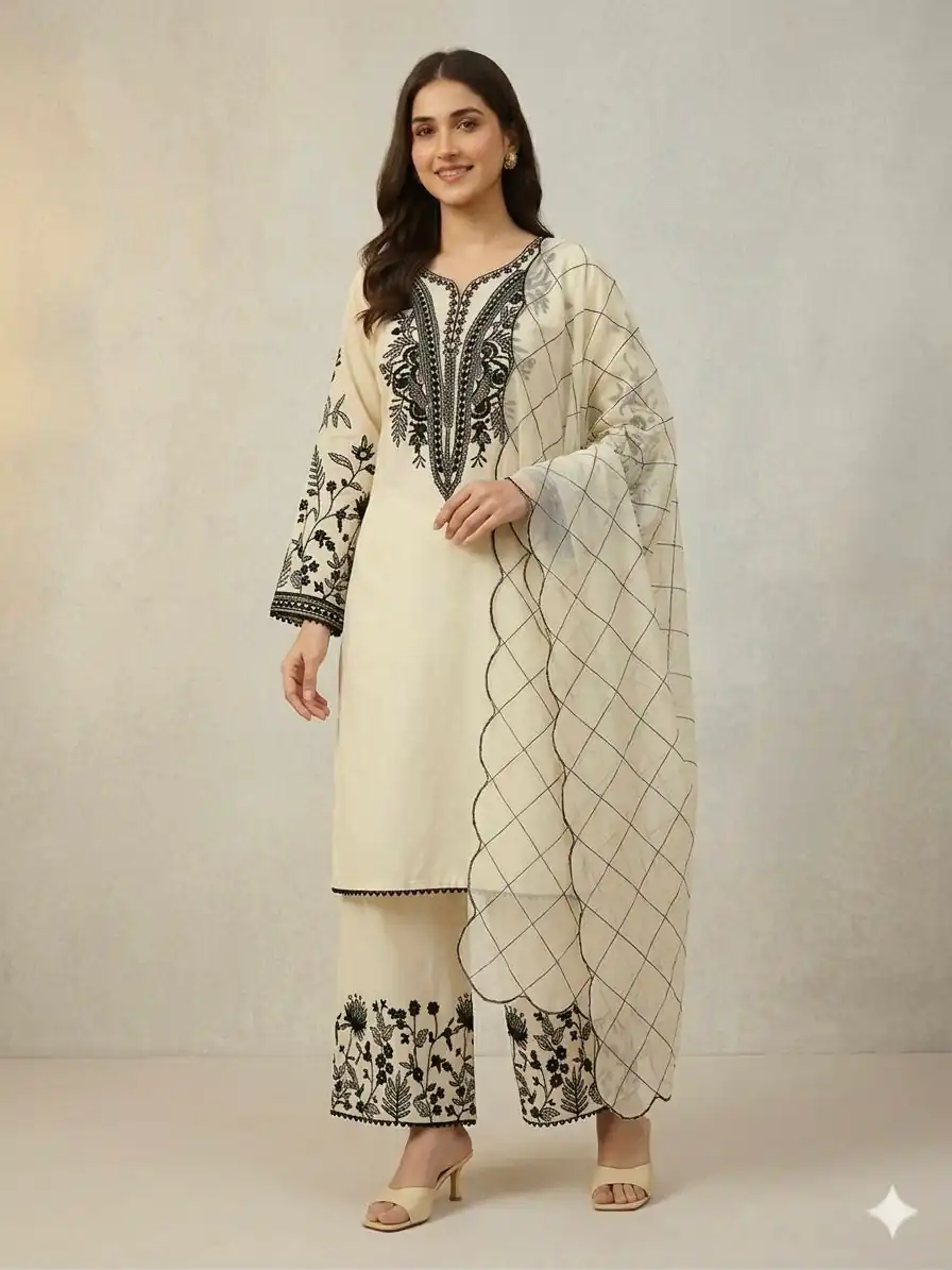 LG 2101 Off White Color Mal Cotton Embroidery Work Salwar Suit . Wedding, Party, Festive, Events, Get it for ₹2099. Delivery 4-6 Working Days. Shop now. | Jump Suits, Straight Suits, Casual Suits, Creative suits, Designer Suits, Palazzo Suits, Party Wear Suits, Patiala Suits, Salwar suit