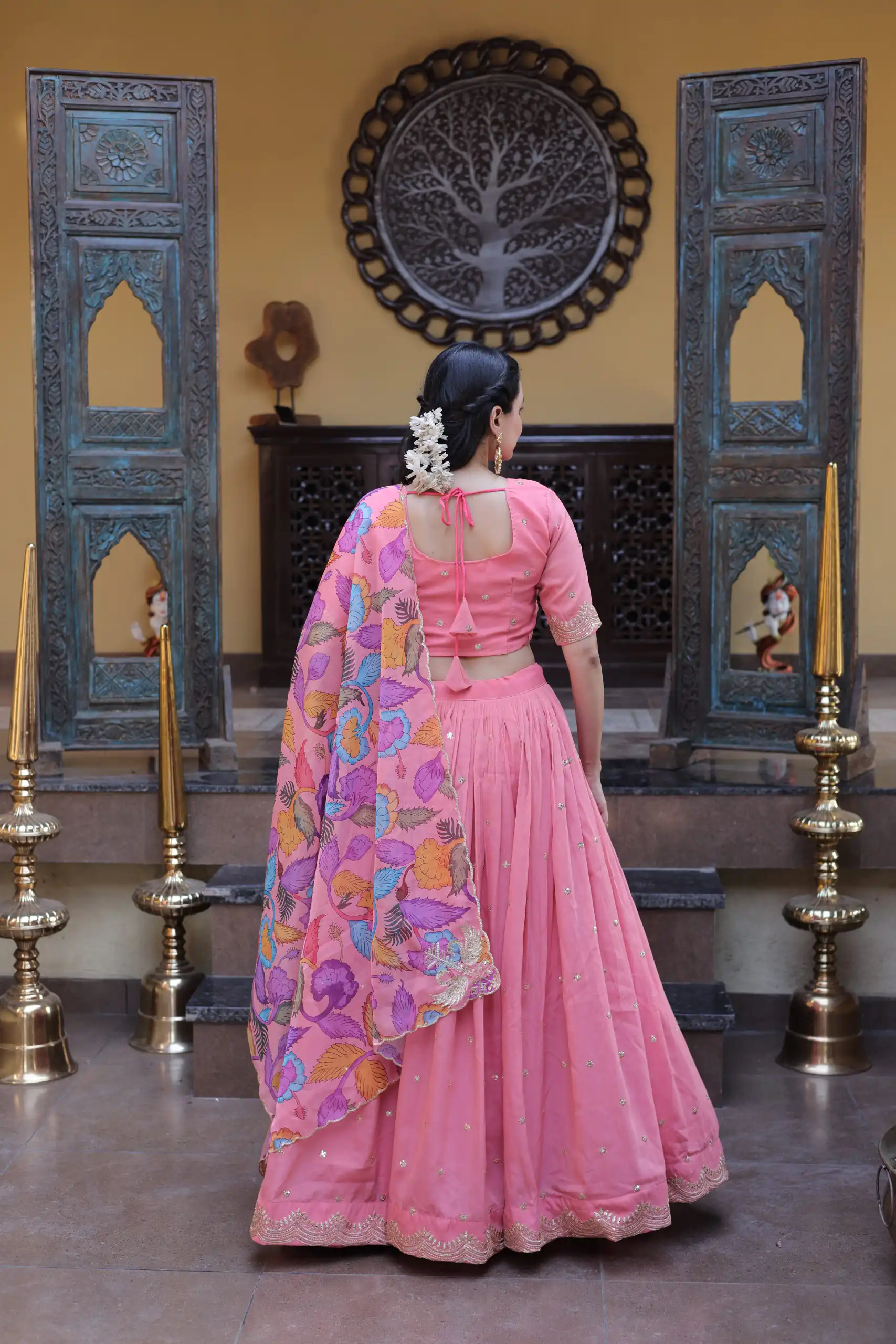 KA 5069 Peach Cosmos Silk Lehenga Choli with Zari & Embroidery Work. Introductory Price ₹2499. Delivery 4-6 Working Days. Shop now. | Bollywood Lehenga, Creative Lehenga, Designer Lehenga, Embroidered Lehenga, Lehenga, Party Wear Lehenga