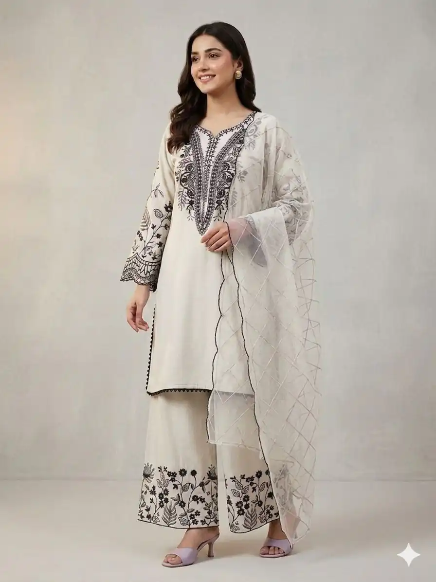 LG 2101 White Color Mal Cotton Embroidery Work Salwar Suit . Wedding, Party, Festive, Events, Get it for ₹2099. Delivery 4-6 Working Days. Shop now. | Jump Suits, Straight Suits, Casual Suits, Creative suits, Designer Suits, Palazzo Suits, Party Wear Suits, Patiala Suits, Salwar suit