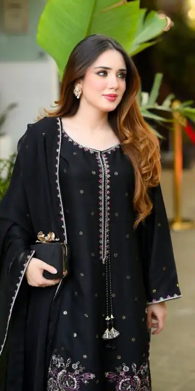 SSR 543 Black Satin Glass Salwar Suit with Embroidery Work & Thread Embroidery. Best Price ₹2149. Delivery 4-6 Working Days. Shop now. | Jump Suits, Straight Suits, Casual Suits, Creative suits, Designer Suits, Palazzo Suits, Party Wear Suits, Patiala Suits, Salwar suit