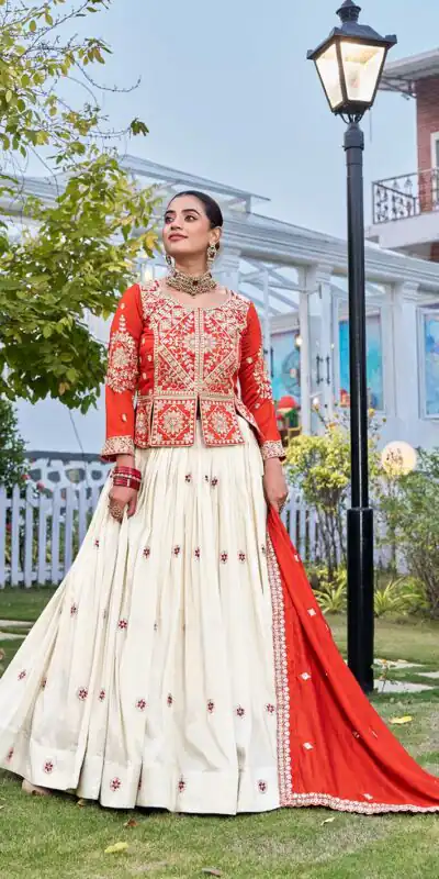 Ram 173 Orange in Color Vichitra Silk Embroidery Work Lehenga Choli . Now at just ₹2549. Delivery 4-6 Working Days. Shop now. | Bollywood Lehenga, Creative Lehenga, Designer Lehenga, Embroidered Lehenga, Lehenga, Party Wear Lehenga