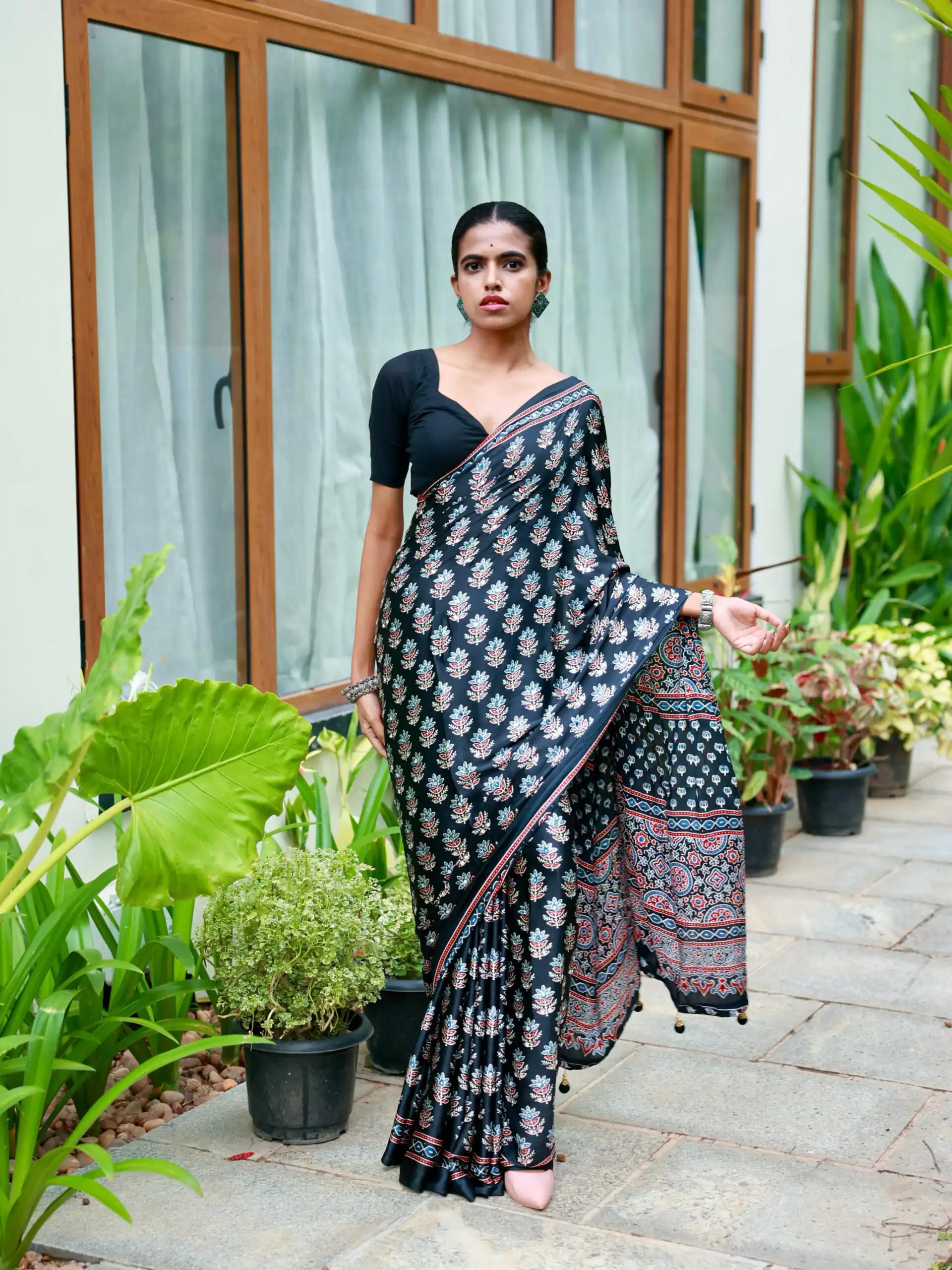 NC 5603 Black Color Satin Crap Saree with Mirror Work. Introductory Price ₹1799. Delivery Online 4-6 Working Days. Shop now. | Bollywood Sarees, Creative Sarees, Designer Sarees, Embroidered Sarees, Ethnic Saree, Modern Digital sarees, Party Wear Sarees, Sarees