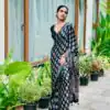 NC 5603 Black Color Satin Crap Saree with Mirror Work. Introductory Price ₹1799. Delivery Online 4-6 Working Days. Shop now. | Bollywood Sarees, Creative Sarees, Designer Sarees, Embroidered Sarees, Ethnic Saree, Modern Digital sarees, Party Wear Sarees, Sarees