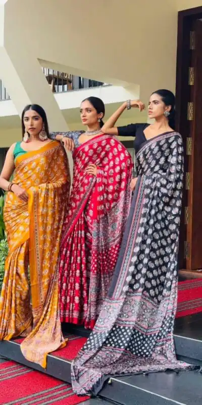 NC 5603 Red Color Satin Crap Saree with Mirror Work. Introductory Price ₹1799. Delivery Online 4-6 Working Days. Shop now. | Bollywood Sarees, Creative Sarees, Designer Sarees, Embroidered Sarees, Ethnic Saree, Modern Digital sarees, Party Wear Sarees, Sarees