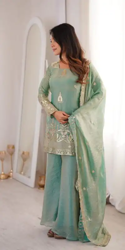 ZSR 3168 Sea Green Color Fendy Silk With Embroidery Work Salwar Suit. Get it for ₹2149. Delivery 4-6 Working Days. Online Shop now. | Jump Suits, Straight Suits, Casual Suits, Creative suits, Designer Suits, Palazzo Suits, Party Wear Suits, Patiala Suits, Salwar suit