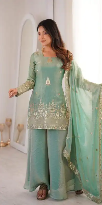ZSR 3168 Sea Green Color Fendy Silk With Embroidery Work Salwar Suit. Get it for ₹2149. Delivery 4-6 Working Days. Online Shop now. | Jump Suits, Straight Suits, Casual Suits, Creative suits, Designer Suits, Palazzo Suits, Party Wear Suits, Patiala Suits, Salwar suit